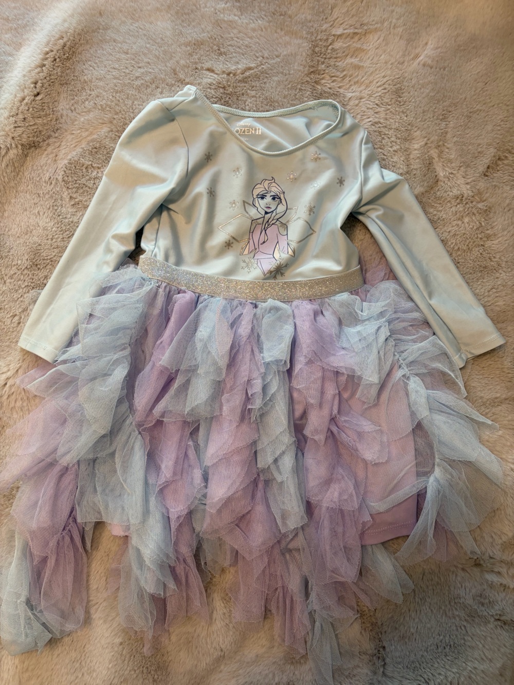 Disney Lavender and Pale Blue Frozen Character Tulle Dress